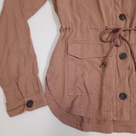 Altar'd State Soft Utility Jacket Dusty Rose Relaxed Fit Drawstring Waist SZ XS - Picture 2 of 16